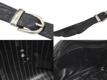 画像をギャラリービューアに読み込む, GIANNI VERSACE ジャンニヴェルサーチ ショルダーバッグ 肩掛けバッグ レザー ブラック シルバー金具 良品 中古 47774