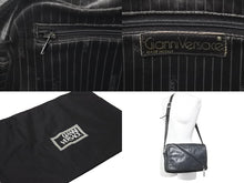 画像をギャラリービューアに読み込む, GIANNI VERSACE ジャンニヴェルサーチ ショルダーバッグ 肩掛けバッグ レザー ブラック シルバー金具 良品 中古 47774