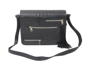 GIANNI VERSACE ジャンニヴェルサーチ ショルダーバッグ 肩掛けバッグ レザー ブラック シルバー金具 良品 中古 47879