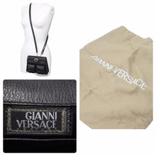 画像をギャラリービューアに読み込む, VERSACE ヴェルサーチ ハンドバッグ ショルダーバッグ ブラック ショルダーストラップ 保存袋付き 良品 中古 47884
