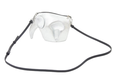 LOWEW ロエベ ショルダーバッグ ミニショルダーバッグ ミニバッグ レザー シルバー ブラック シルバー金具 美品 中古 48055