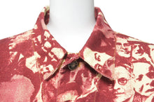 画像をギャラリービューアに読み込む, Jean Paul Gaultier ジャンポール・ゴルチェ フェイスプリントデニムジャケット ボルドー ホワイト サイズ42 美品 中古 48105