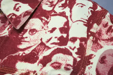 画像をギャラリービューアに読み込む, Jean Paul Gaultier ジャンポール・ゴルチェ フェイスプリントデニムジャケット ボルドー ホワイト サイズ42 美品 中古 48105