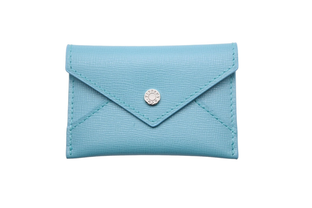 極美品 TIFFANY&Co. ティファニー カードケース ティファニーブルー 名刺入れ 小物 シルバー金具 ロゴ レザー 中古 48391