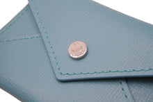 画像をギャラリービューアに読み込む, 極美品 TIFFANY&amp;Co. ティファニー カードケース ティファニーブルー 名刺入れ 小物 シルバー金具 ロゴ レザー 中古 48391