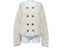 画像をギャラリービューアに読み込む, MARTIN MARGIELA マルタンマルジェラ カーディガン チャンキーニット ダブルボタン ホワイト 17AW レディース M 美品 中古 48453