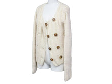 画像をギャラリービューアに読み込む, MARTIN MARGIELA マルタンマルジェラ カーディガン チャンキーニット ダブルボタン ホワイト 17AW レディース M 美品 中古 48453