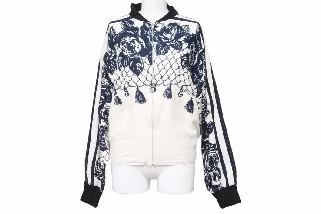 VERSACE ヴェルサーチ ジャケット パーカー コットン ホワイト ブラック UB941 ユニセックス 美品 中古 48852