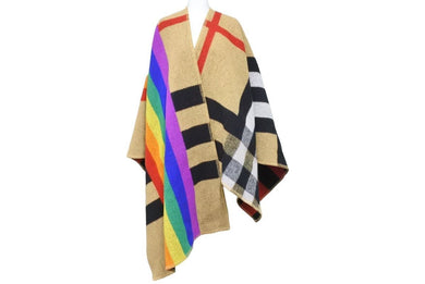 BURBERRY バーバリー Rainbow Vintage Check ポンチョ マルチカラー 19AW 4078755/68E 美品 中古49049