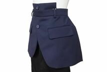 画像をギャラリービューアに読み込む, 極美品 MAISON MARGIELA メゾンマルジェラ 変形エプロン スカート S51MA0365 ネイビー ブラック サイズ38 中古 49133