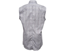 画像をギャラリービューアに読み込む, Dries Van Noten ドリスヴァンノッテン ノースリーブシャツ チェックシャツ トップス コットン グレー ブラック 46 美品 中古 49135