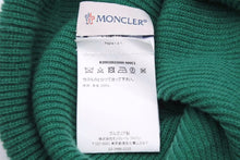 画像をギャラリービューアに読み込む, MONCLER モンクレール ニットキャップ グリーン ロゴ 帽子 ウール 緑 B20910023099 999C1 美品 中古 49436