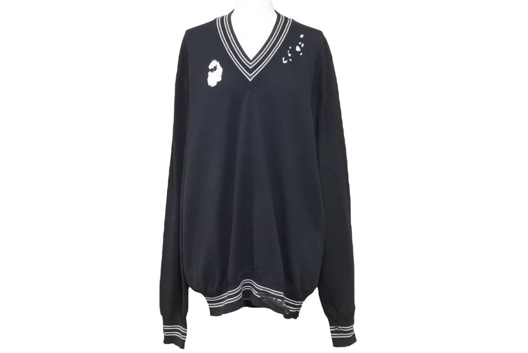MAISON MARGIELA メゾン マルジェラ ニット セーター Vネック L 2016年 ダメージ加工 S50HA0627 美品 中古 49462