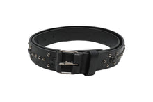 画像をギャラリービューアに読み込む, Givenchy ジバンシー ベルト バックル IGA014690 スタッズ イタリア製 レザー ブラック 美品 中古 49556