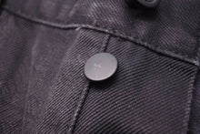 画像をギャラリービューアに読み込む, Givenchy ジバンシー デニムパンツ クロス 模様 ペイント チュニジア製 コットン レザー ブラック サイズ31 美品 中古 49585