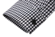 画像をギャラリービューアに読み込む, GIVENCHY ジバンシー ポケットジップ チェック柄 長袖シャツ 17J 6211 328 コットン ブラック ホワイト サイズ40 美品 中古 49598