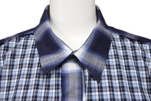 画像をギャラリービューアに読み込む, 極美品 Givenchy ジバンシー 長袖シャツ 17SS チェックシャツ 6008 400 ネイビー サイズ40 コットン 中古 49621