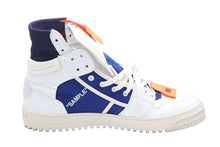 画像をギャラリービューアに読み込む, OFF-WHITE オフホワイト ハイカットスニーカー コットン 牛革 ホワイト ネイビー 45 メンズ 美品 中古 49657