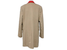 画像をギャラリービューアに読み込む, Givenchy ジバンシー ロングコート コットン ウール キュプラ ベージュ レッド サイズ50 メンズ 美品 中古 49661