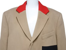 画像をギャラリービューアに読み込む, Givenchy ジバンシー ロングコート コットン ウール キュプラ ベージュ レッド サイズ50 メンズ 美品 中古 49661