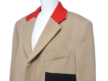 画像をギャラリービューアに読み込む, Givenchy ジバンシー ロングコート コットン ウール キュプラ ベージュ レッド サイズ50 メンズ 美品 中古 49661