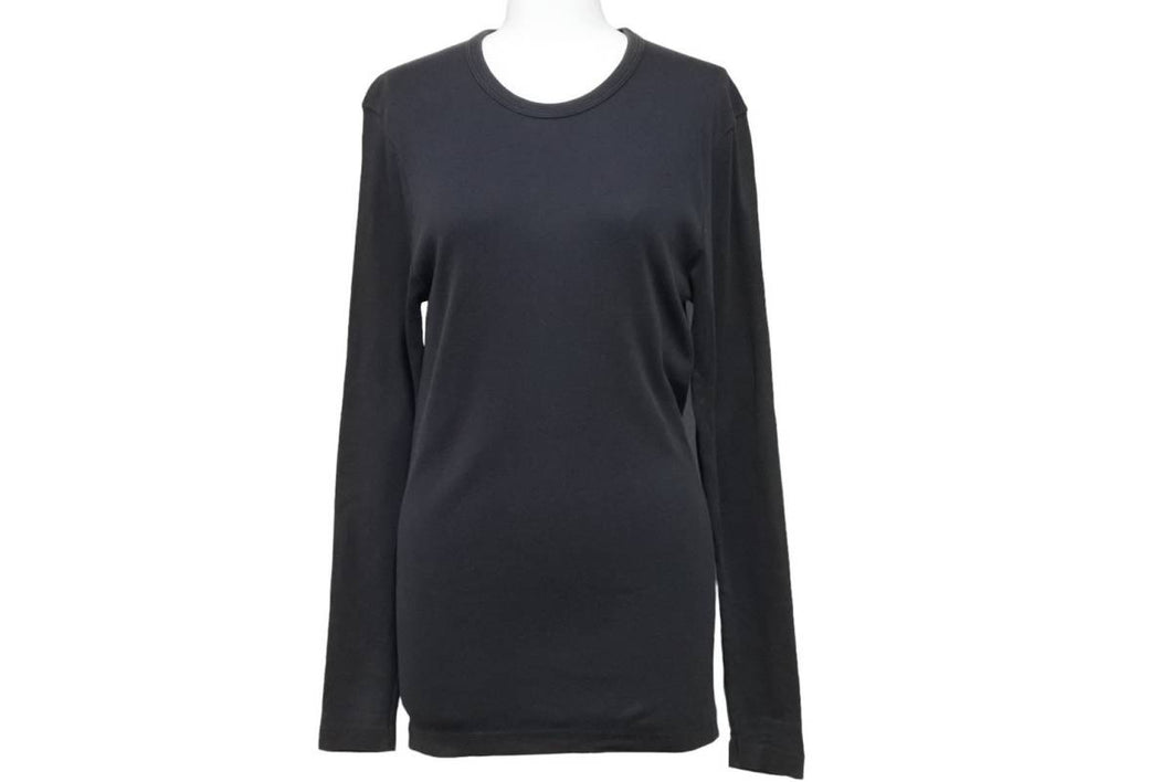 CHROME HEARTS クロムハーツ グンゼ 長袖Ｔシャツ ブラック コットン サイズL 無地 日本製 美品 中古 50241