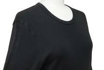 画像をギャラリービューアに読み込む, CHROME HEARTS クロムハーツ グンゼ 長袖Ｔシャツ ブラック コットン サイズL 無地 日本製 美品 中古 50241