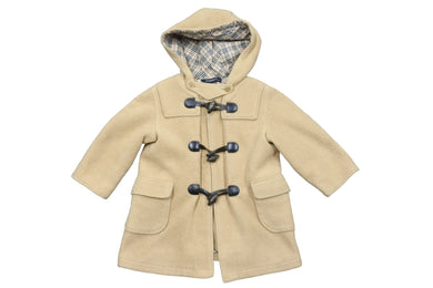 BURBERRY バーバリー ダッフルコート ノヴァチェック柄 BN616-446 ポリエステル ベージュ ブラウン サイズ90 美品 中古 50740