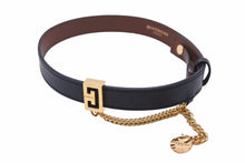 画像をギャラリービューアに読み込む, 新品未使用 GIVENCHY ジバンシー チョーカー BF207UF00S 001 イタリア製 カウレザー ブラック ブラウン ゴールド 美品 中古 50833
