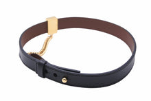 画像をギャラリービューアに読み込む, 新品未使用 GIVENCHY ジバンシー チョーカー BF207UF00S 001 イタリア製 カウレザー ブラック ブラウン ゴールド 美品 中古 50833
