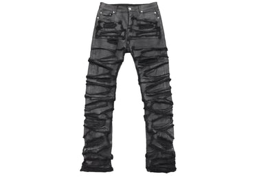 RickOwens リックオウエンス ダークシャドウ コーティング パンツ デトロイトカット DU02A3366-SBD ブラック 32 美品 中古 51057