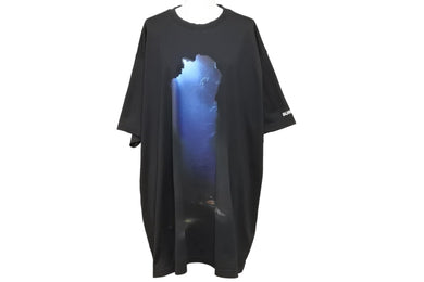 極美品 BURBERRY バーバリー ESCAPE プリント 半袖Ｔシャツ ブラック ロゴ コットン 黒 トップス 8040684 XL 中古 51155
