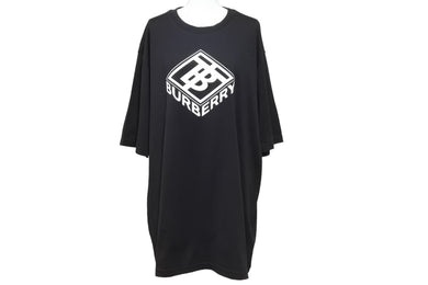 BURBERRY バーバリー ひし形 ロゴ プリント 半袖Ｔシャツ ブラック 黒 ホワイト 白 トップス 80201831 美品 XL 中古 51156