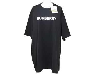 未使用品 BURBERRY バーバリー 半袖Ｔシャツ ロゴプリント オーバーサイズ 8055307 コットン ブラック サイズXL 中古 51159