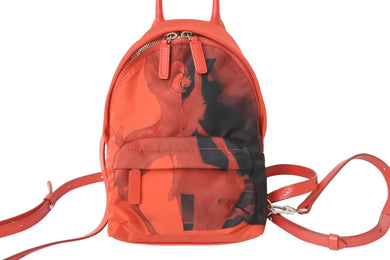 Givenchy ジバンシー バンビ バックパック リュックサック EXD0177 ナイロン レザー レッド ブラック シルバー金具 美品 中古 51388