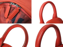 画像をギャラリービューアに読み込む, Givenchy ジバンシー バンビ バックパック リュックサック EXD0177 ナイロン レザー レッド ブラック シルバー金具 美品 中古 51388
