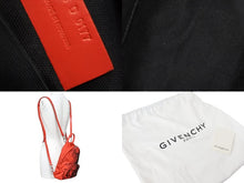 画像をギャラリービューアに読み込む, Givenchy ジバンシー バンビ バックパック リュックサック EXD0177 ナイロン レザー レッド ブラック シルバー金具 美品 中古 51388