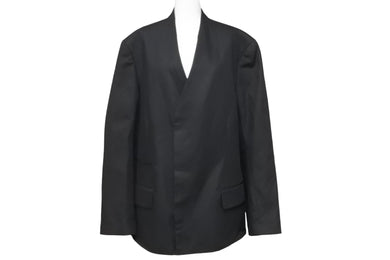 極美品 Maison Margiela メゾンマルジェラ 21SS カットオフ ジャケット ブラック アウター 素材切替 S50BN0467 サイズ48 中古 51857