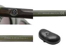 画像をギャラリービューアに読み込む, Moncler モンクレール ウェリントンシェイプサングラス 小物 ML0006 20C イタリア製 プラスチック カーキ 50□25 美品 中古 51870