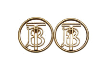 画像をギャラリービューアに読み込む, BURBERRY バーバリー TB モノグラム ロゴ ピアス ゴールド 8g 小物 アクセサリー ジュエリー 中古 51935