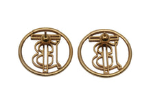 画像をギャラリービューアに読み込む, BURBERRY バーバリー TB モノグラム ロゴ ピアス ゴールド 8g 小物 アクセサリー ジュエリー 中古 51935