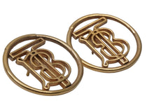 画像をギャラリービューアに読み込む, BURBERRY バーバリー TB モノグラム ロゴ ピアス ゴールド 8g 小物 アクセサリー ジュエリー 中古 51935