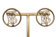 画像をギャラリービューアに読み込む, BURBERRY バーバリー TB モノグラム ロゴ ピアス ゴールド 8g 小物 アクセサリー ジュエリー 中古 51935