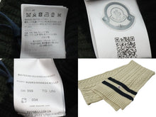 画像をギャラリービューアに読み込む, 新品未使用 Moncler モンクレール ウールカシミヤブレンド ニット&amp;マフラー ロゴ カーキ ネイビー ベージュ 51940