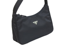 画像をギャラリービューアに読み込む, 極美品 PRADA プラダ ハンドバッグ MV515 ホーボー ミニバッグ 三角ロゴ金具 シルバー金具 中古 52088