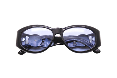 VERSACE ヴェルサーチ サングラス MOD 424 COL 852 BK メデューサ ブラック ゴールド金具 ブルーレンズ 中古 52097