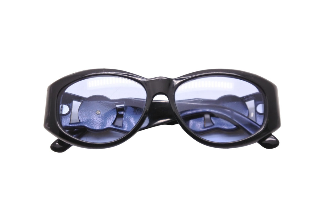 VERSACE ヴェルサーチ サングラス MOD 424 COL 852 BK メデューサ ブラック ゴールド金具 ブルーレンズ 中古 52097