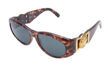 画像をギャラリービューアに読み込む, VERSACE ヴェルサーチ サングラス メデューサ MOD 424 COL 869 OD ブラウン ブラック ゴールド金具 美品 中古 52098