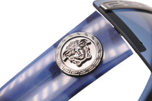 画像をギャラリービューアに読み込む, VERSACE ヴェルサーチ サングラス メデゥーサ ロゴ ブルー シルバー メンズ ラグジュアリー ストリート 中古 52100