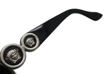 画像をギャラリービューアに読み込む, GIANNIVERSACE ジャンヌヴェルサーチ サングラス オーバル メデューサ ロゴ プラスチック メタル ブラック 美品 中古 52102